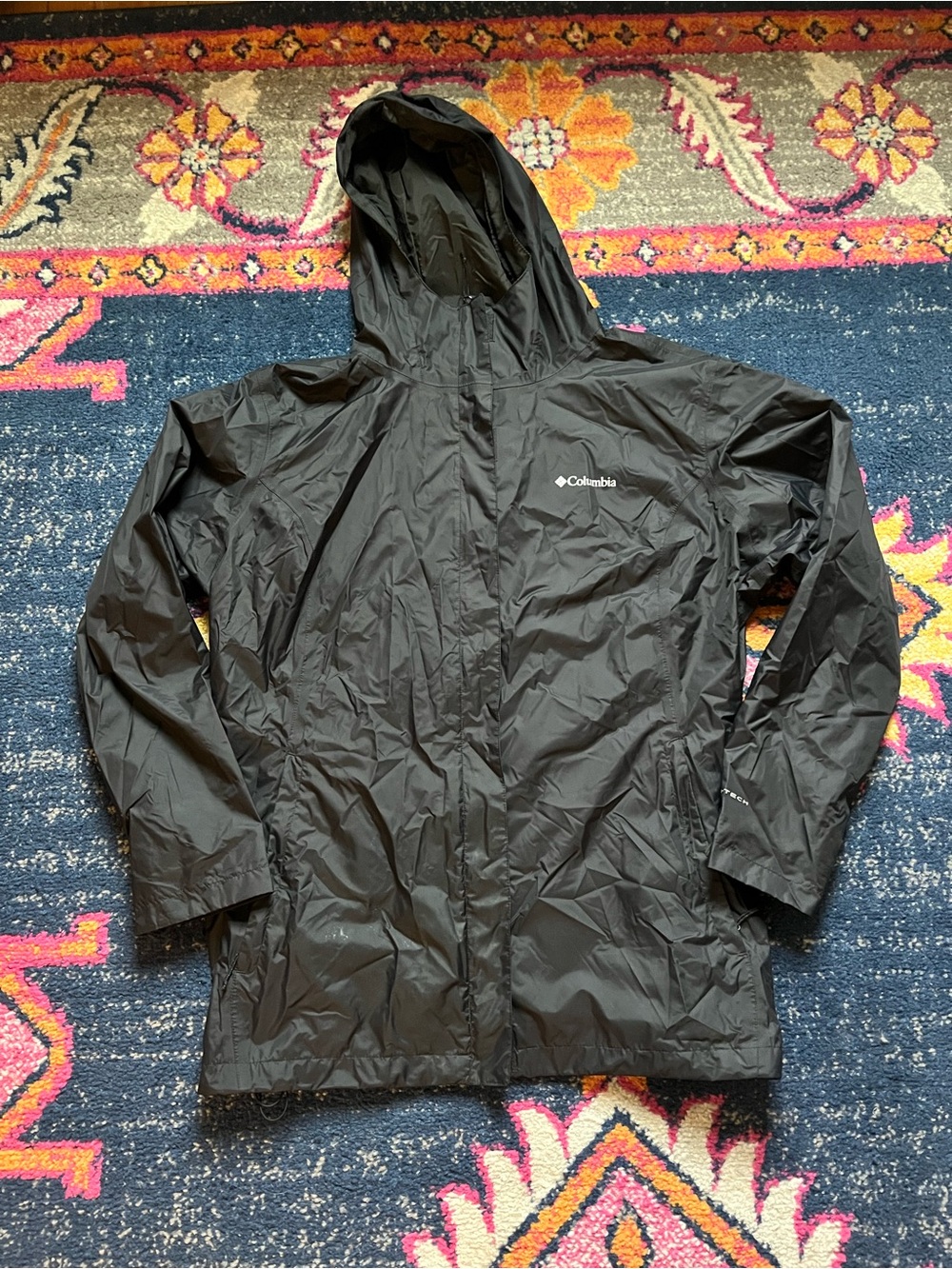 Columbia Black Lightweight Hooded Shell